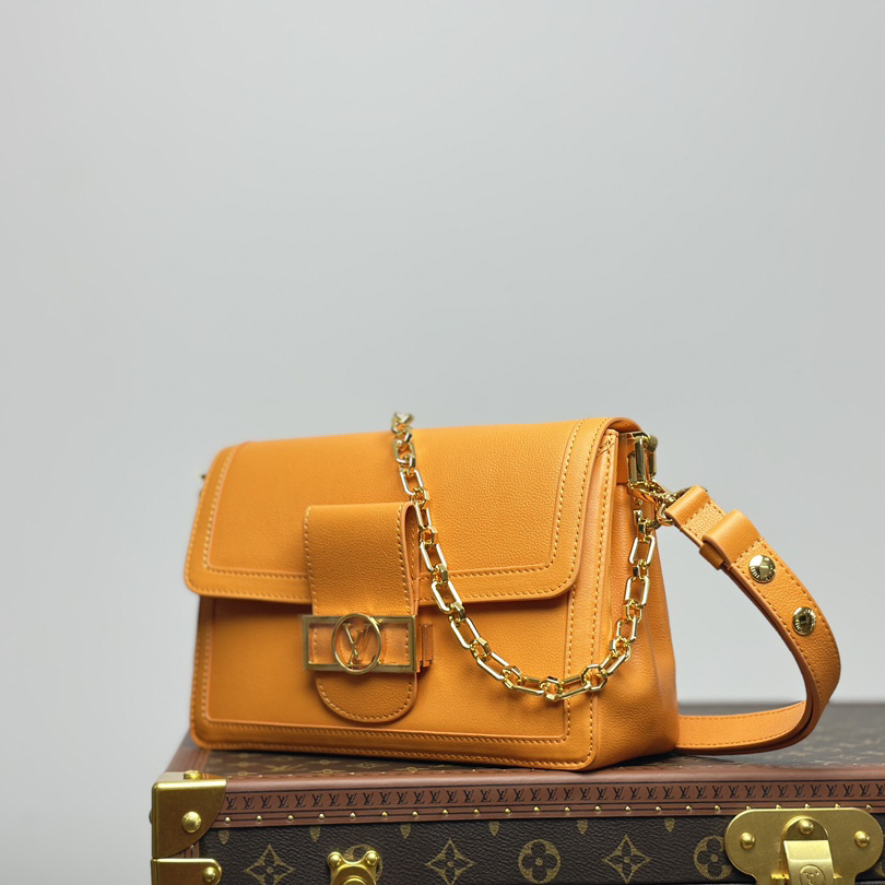 Dauphine MM Orange Calfskin 25CM - Image 2