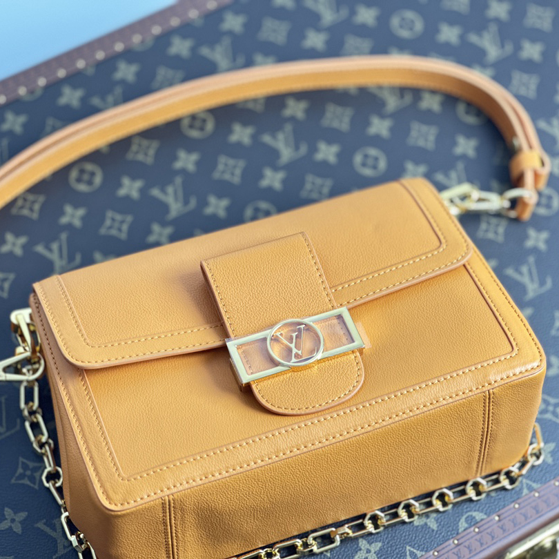 Dauphine MM Orange Calfskin 25CM - Image 5