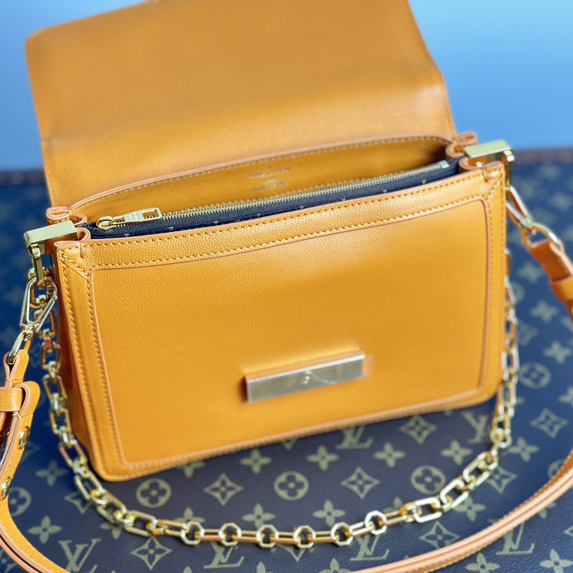 Dauphine MM Orange Calfskin 25CM - Image 7