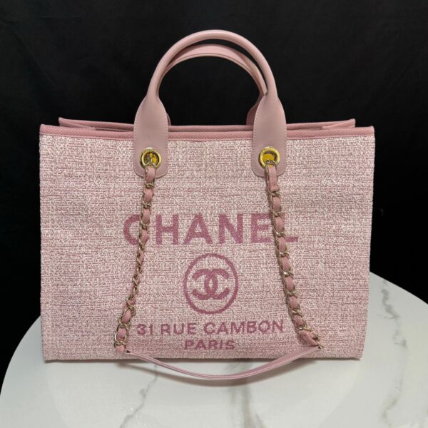 Deauville Tote Collection Light Pink Canvas Combination 38CM