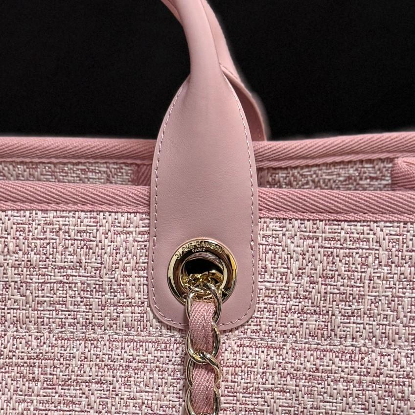 Deauville Tote Collection Light Pink Canvas Combination 38CM - Image 5