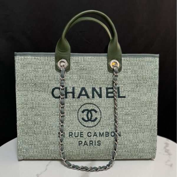 Deauville Tote Collection Mint Green Canvas Combination 38CM