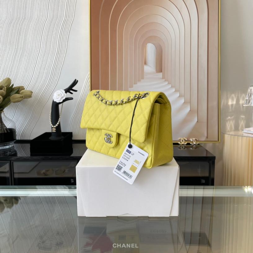 2.55 Reissue Collection Yellow Caviar Calfskin with Silver Hardware 26CM - Image 2