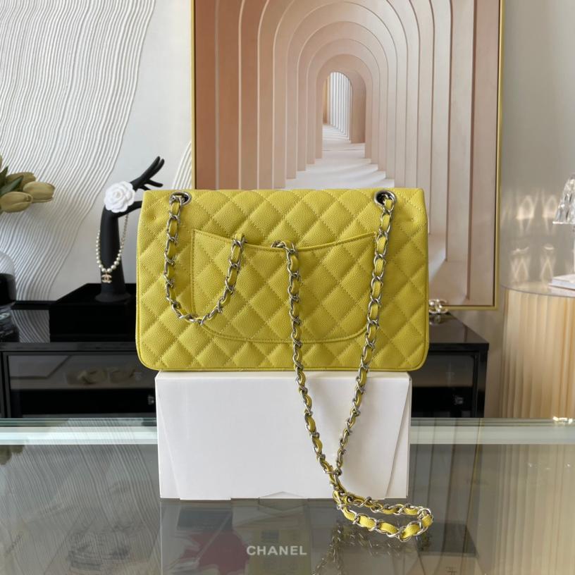2.55 Reissue Collection Yellow Caviar Calfskin with Silver Hardware 26CM - Image 3