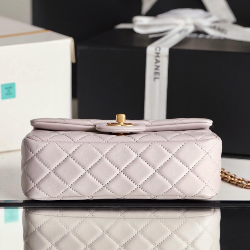 Classic Flap Lambskin Shoulder Bag in Soft Pink with Vintage Gold Ball Detail, 20cm Premium Upgrade - Image 4