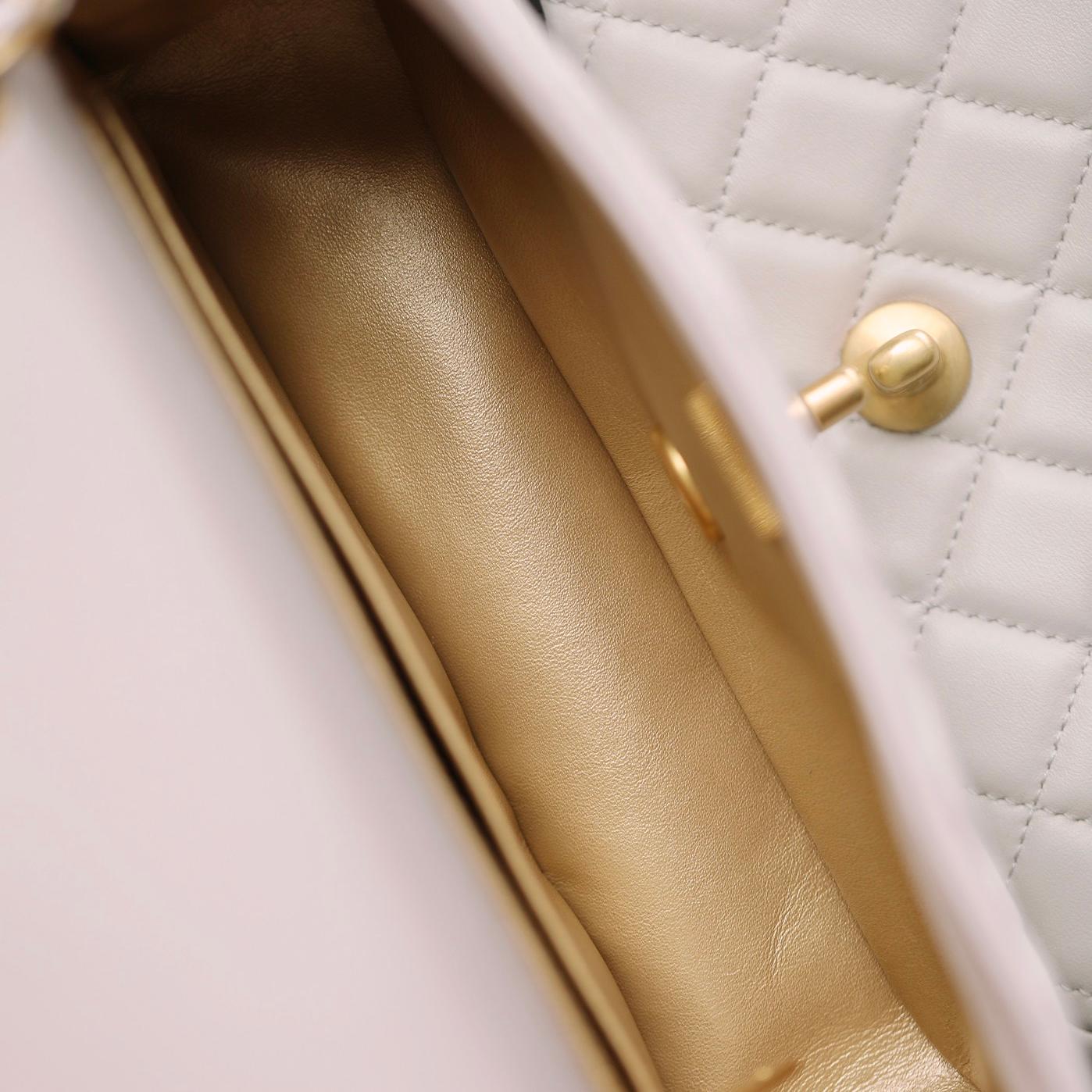 Classic Flap Lambskin Shoulder Bag in Soft Pink with Vintage Gold Ball Detail, 20cm Premium Upgrade - Image 6
