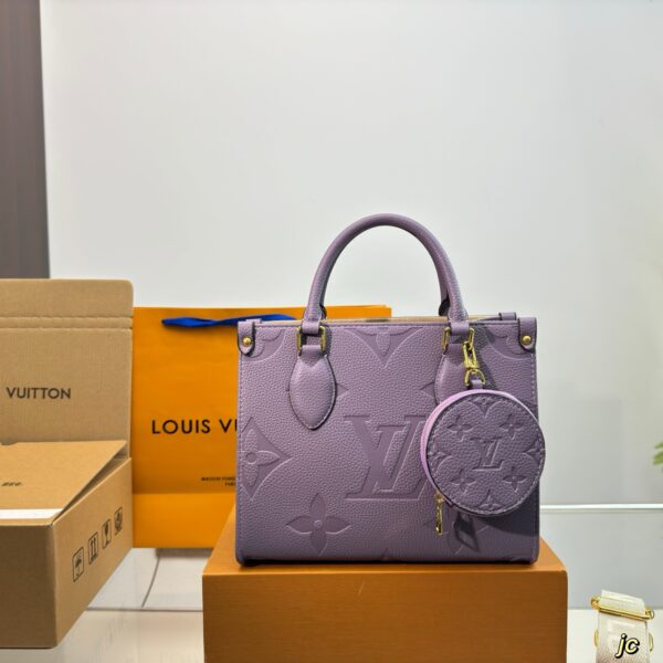 Mini Purple Tote Bag with Wide Strap and Coin Purse 25CM