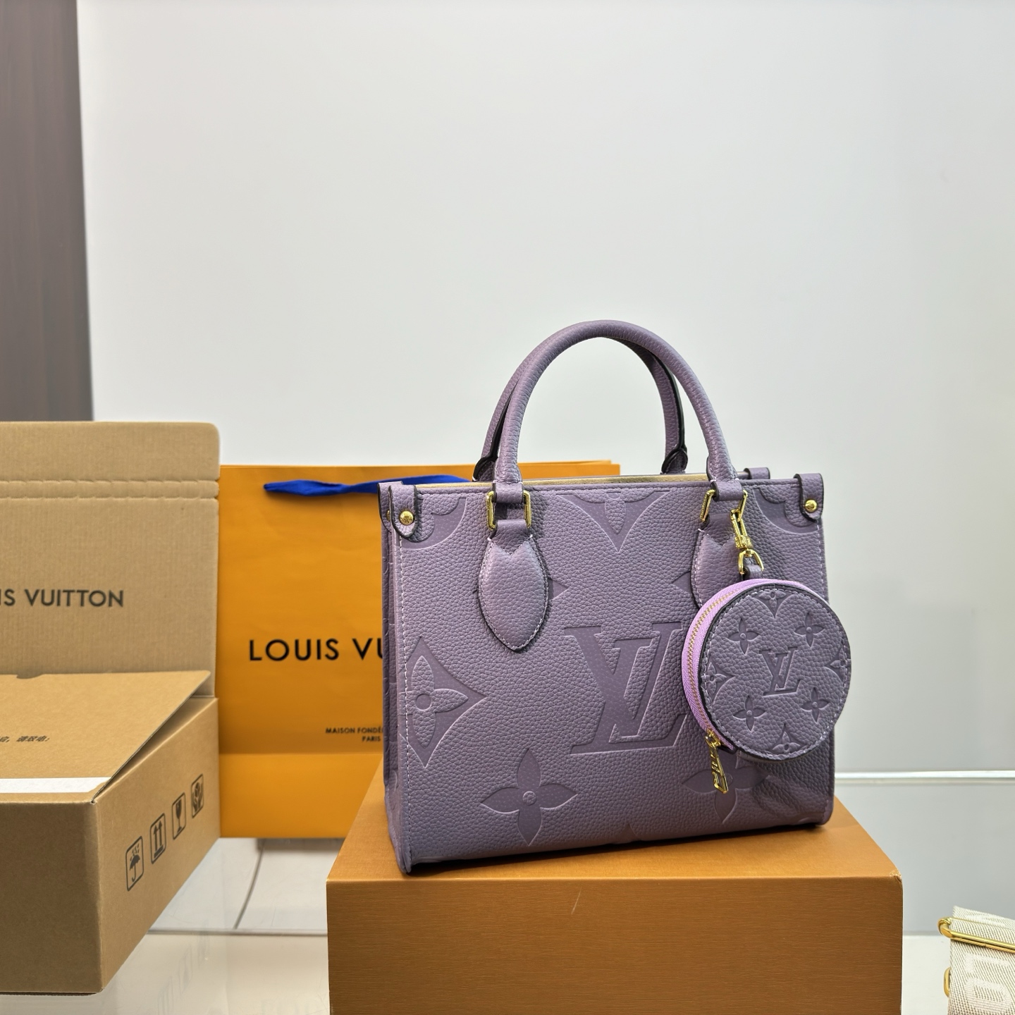 Mini Purple Tote Bag with Wide Strap and Coin Purse 25CM - Image 2
