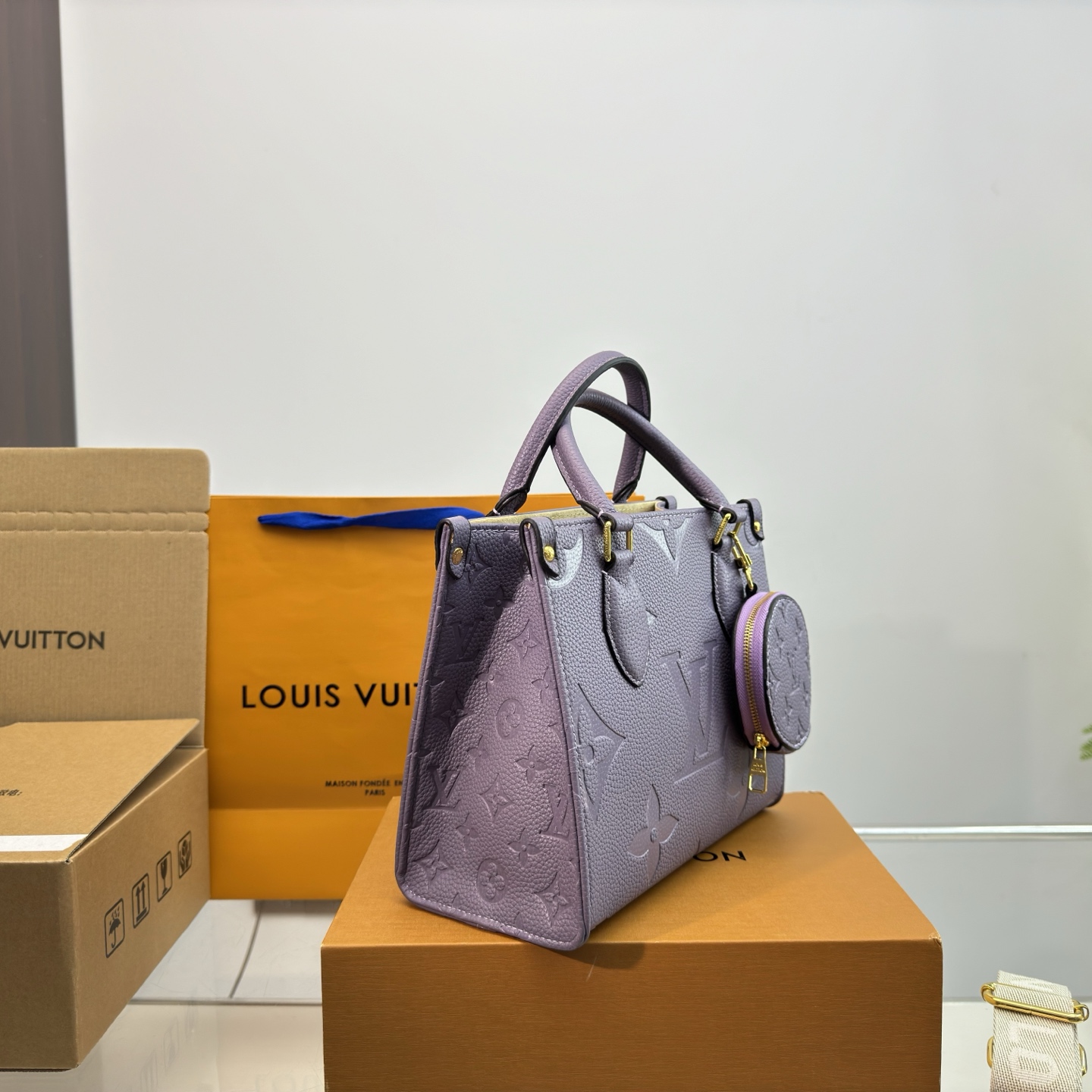 Mini Purple Tote Bag with Wide Strap and Coin Purse 25CM - Image 6
