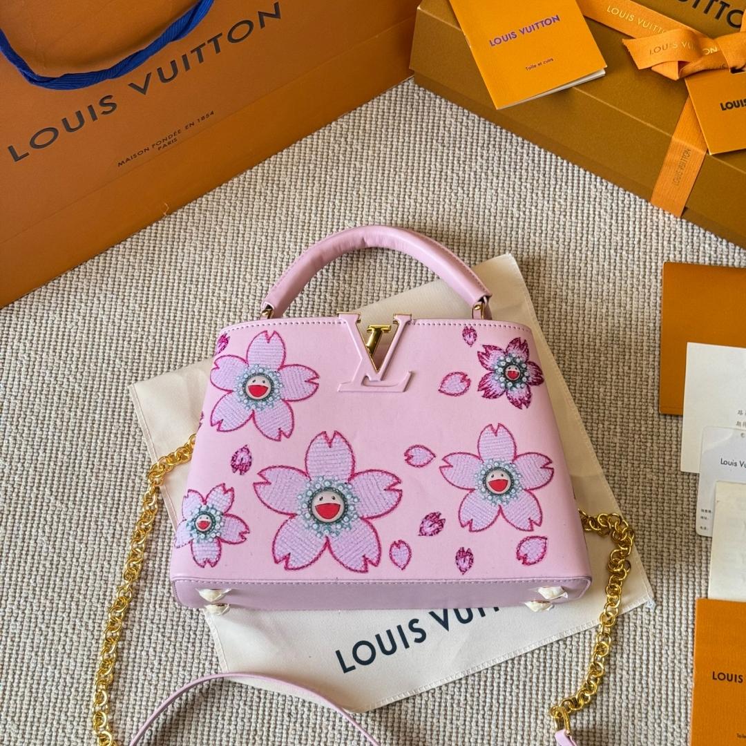 Louis Vuitton Capucines Pink Sakura Print Bag – Limited Edition Top Handle 20CM/27CM - Image 2