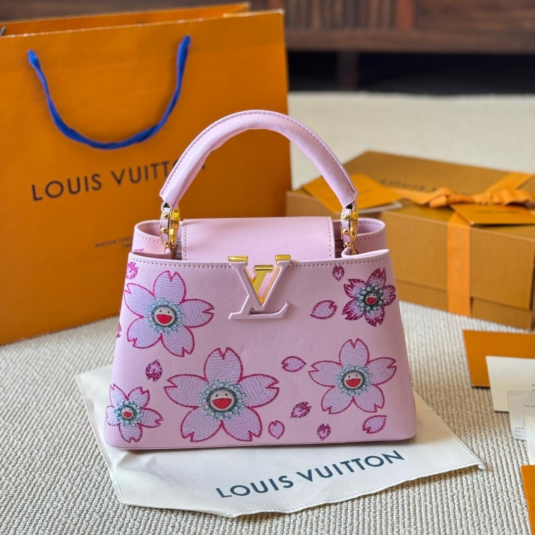 Louis Vuitton Capucines Pink Sakura Print Bag – Limited Edition Top Handle 20CM/27CM - Image 5