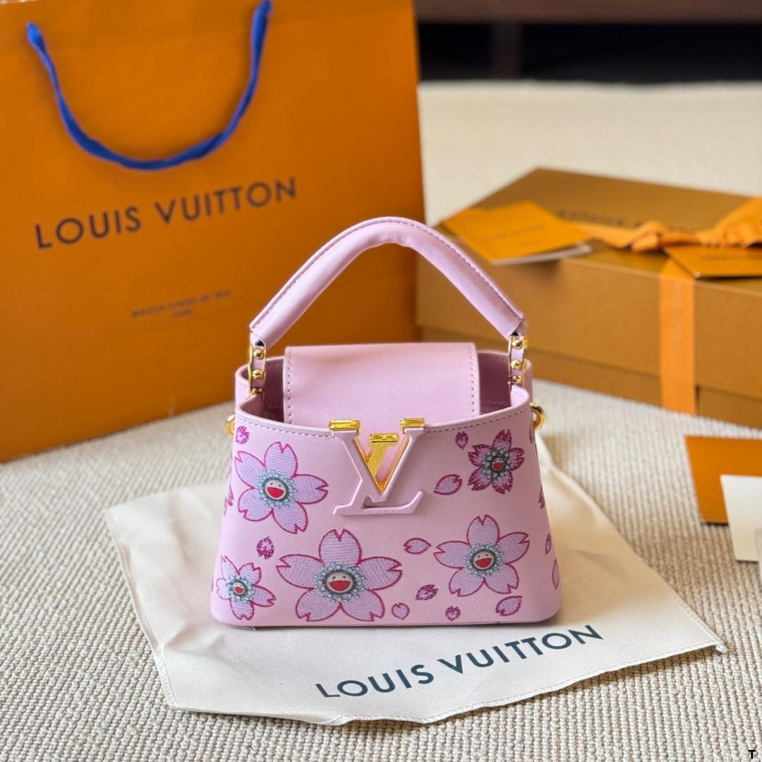 Louis Vuitton Capucines Pink Sakura Print Bag – Limited Edition Top Handle 20CM/27CM - Image 6