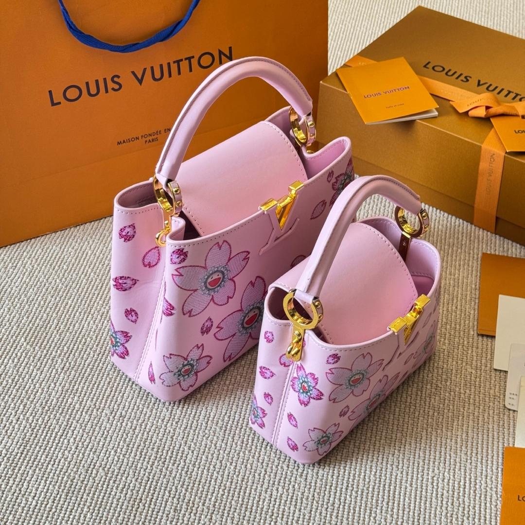 Louis Vuitton Capucines Pink Sakura Print Bag – Limited Edition Top Handle 20CM/27CM - Image 7