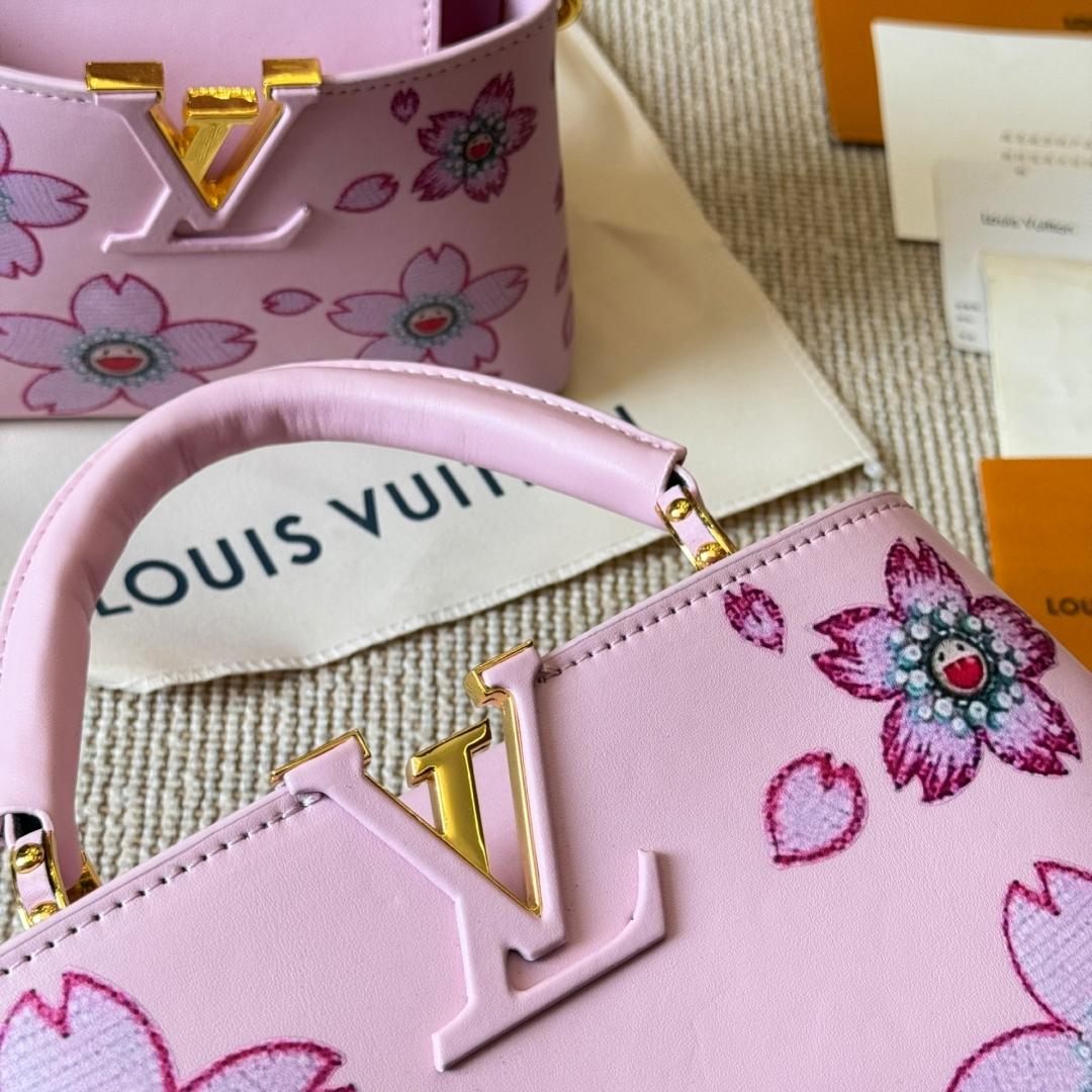 Louis Vuitton Capucines Pink Sakura Print Bag – Limited Edition Top Handle 20CM/27CM - Image 8