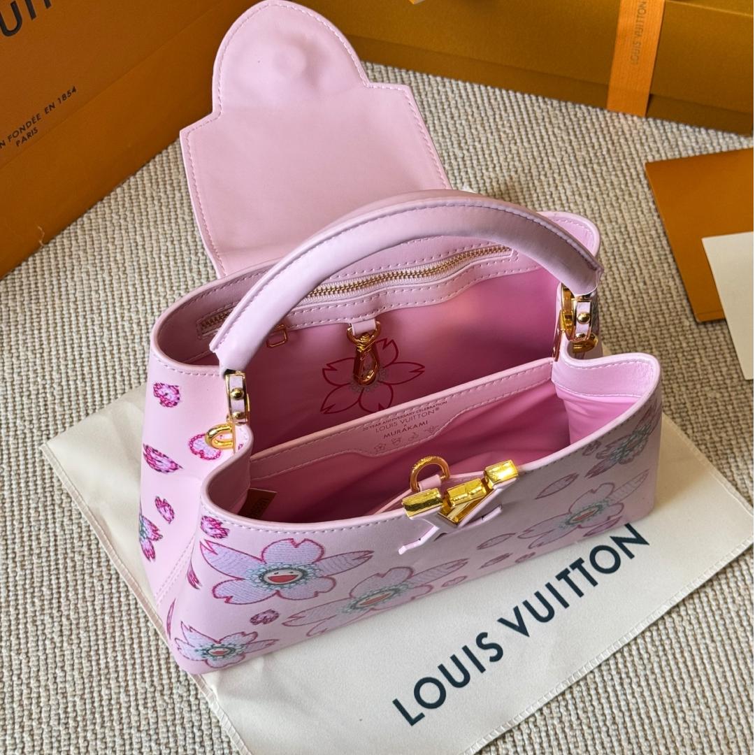 Louis Vuitton Capucines Pink Sakura Print Bag – Limited Edition Top Handle 20CM/27CM - Image 9