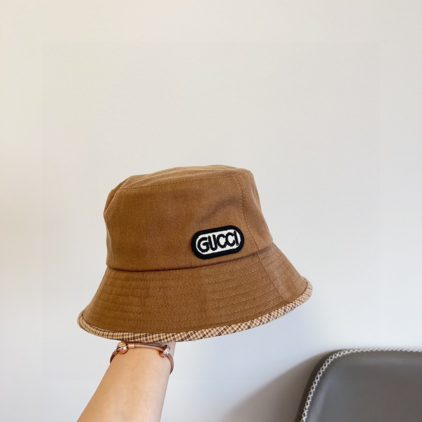 Gucci 2025 Unisex Brown Bucket Hat – Casual Streetwear Essential - Image 4