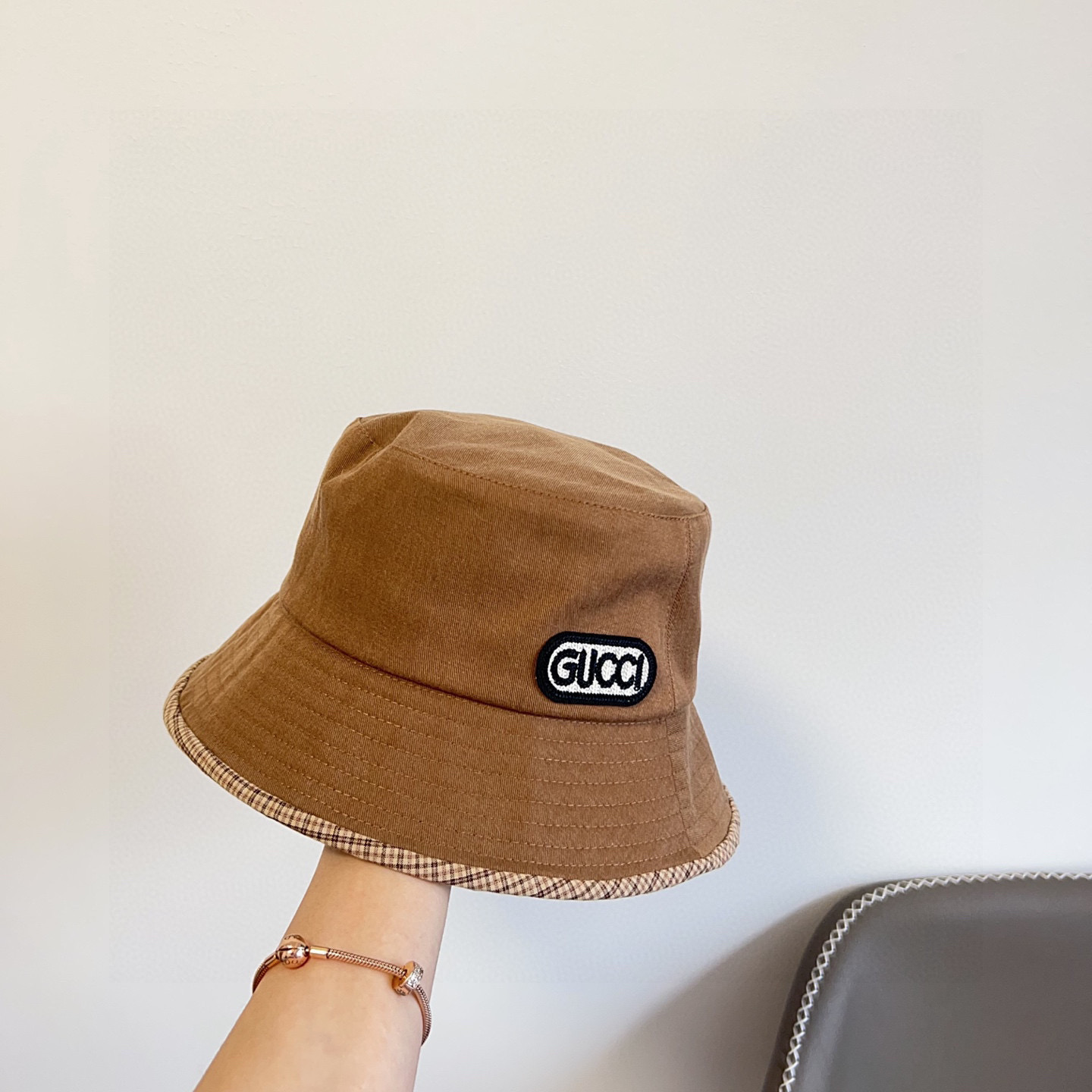 Gucci 2025 Unisex Brown Bucket Hat – Casual Streetwear Essential - Image 7