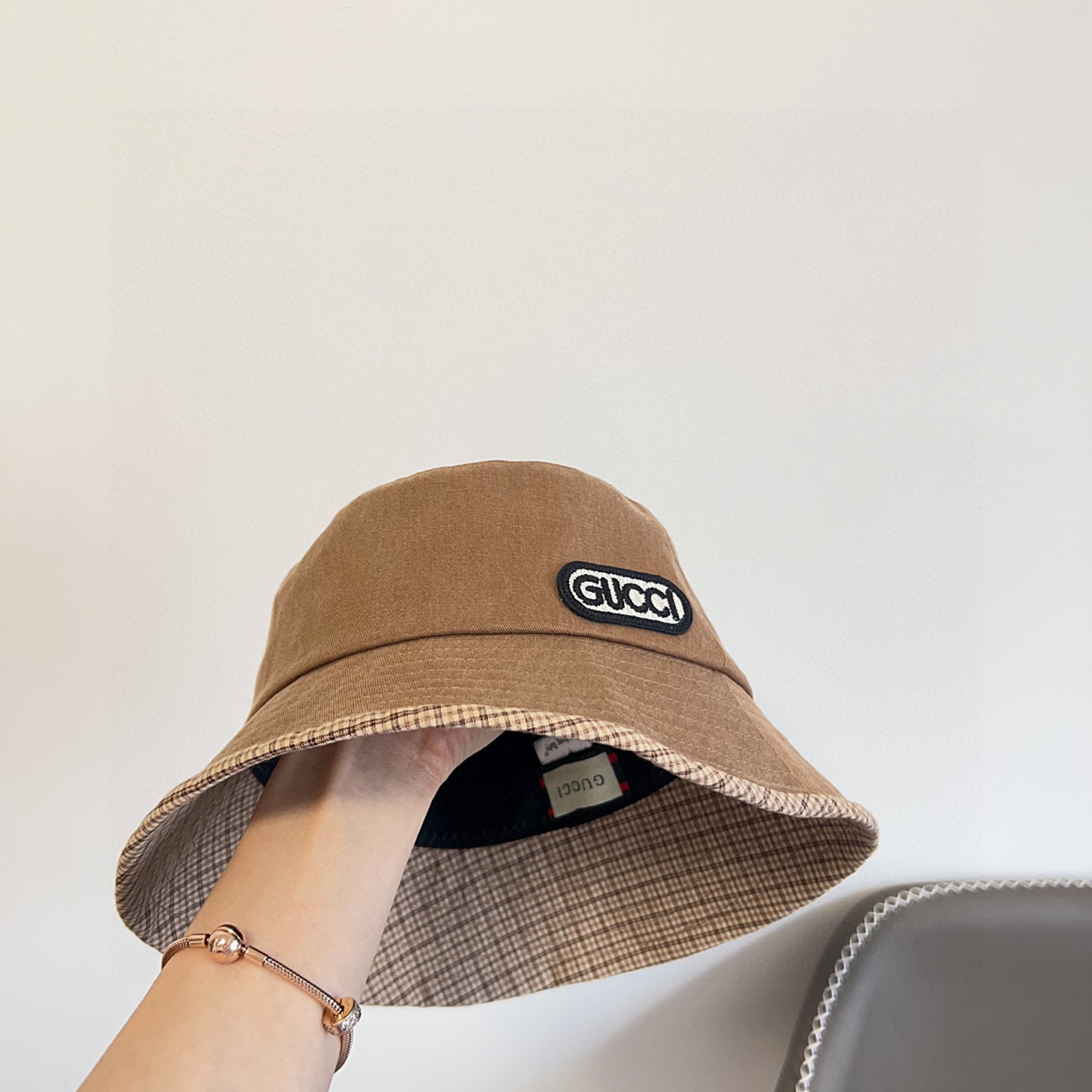 Gucci 2025 Unisex Brown Bucket Hat – Casual Streetwear Essential - Image 8
