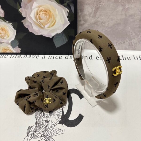 Elegant Olive Green Hair Accessory Set – Satin Headband & Scrunchie Duo