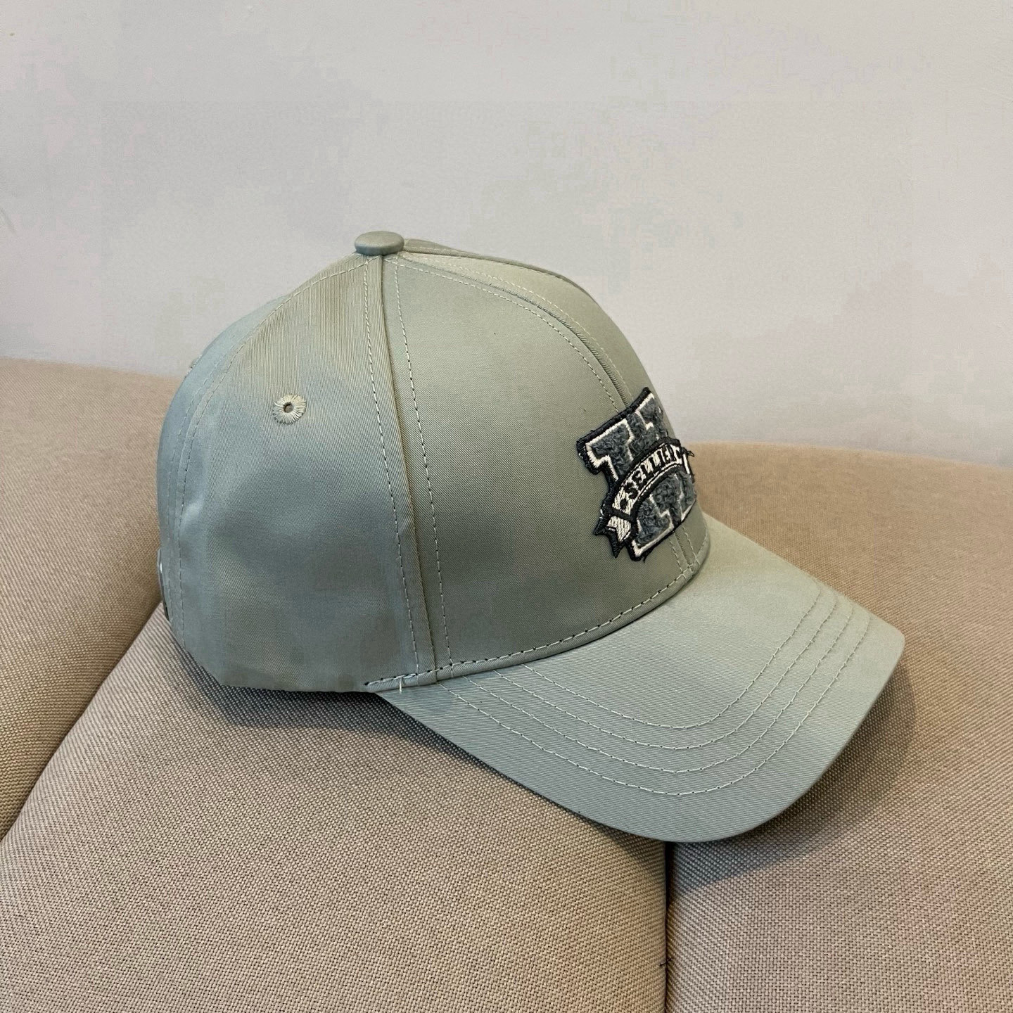 HERMÈS Sage Green Varsity “H” Baseball Cap in Classic Cotton Twill - Image 4