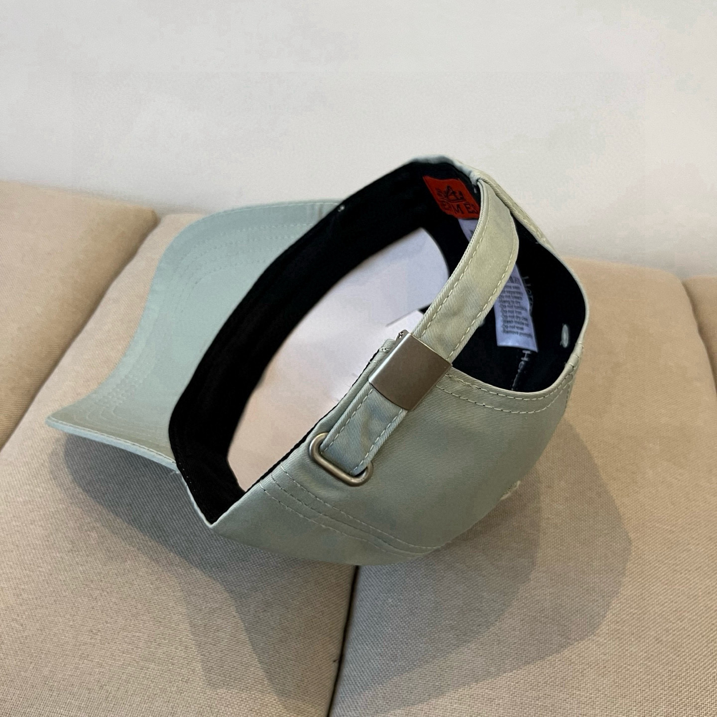 HERMÈS Sage Green Varsity “H” Baseball Cap in Classic Cotton Twill - Image 7