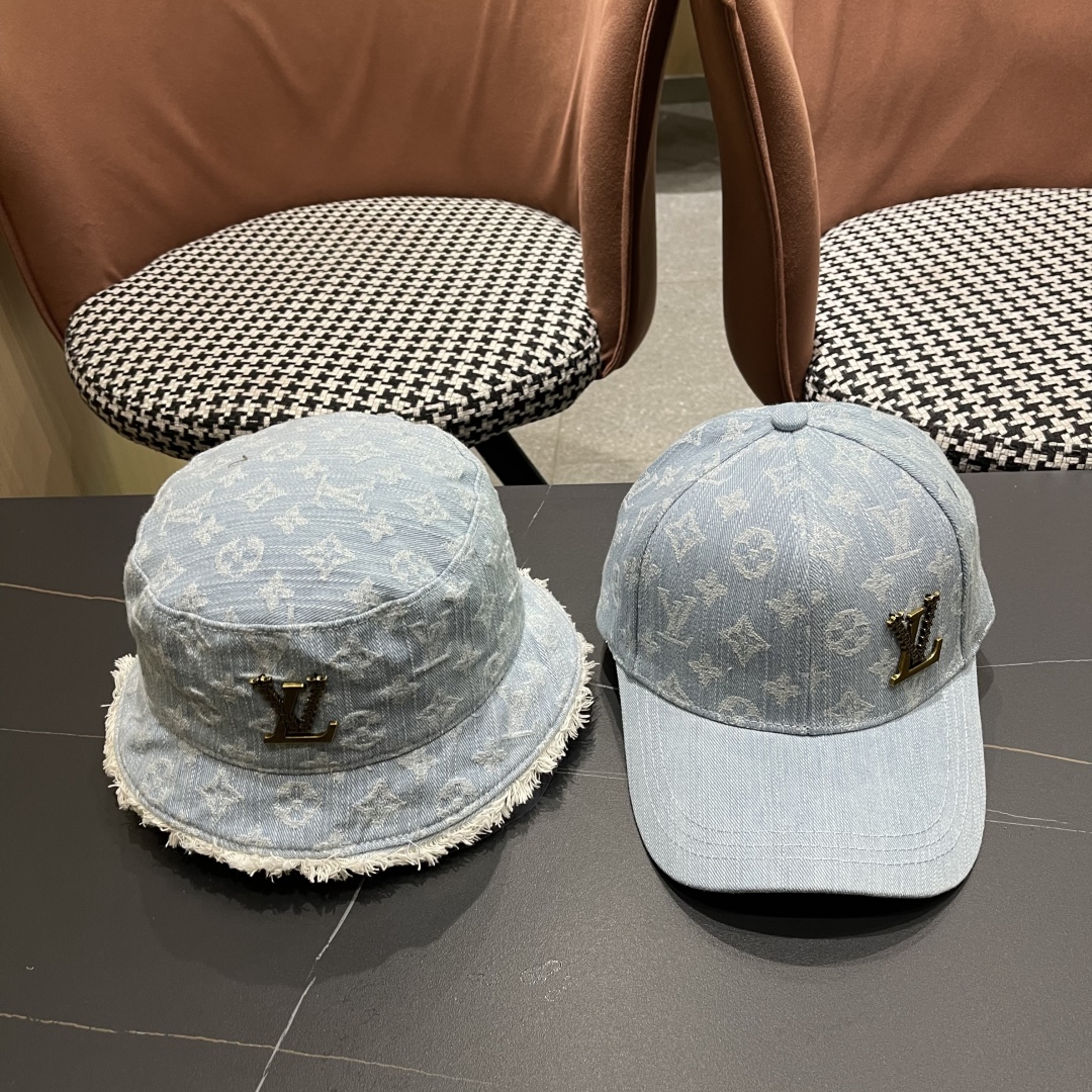 Louis Vuitton Monogram Denim Bucket Hat – Lightweight Jacquard Icon with Frayed Brim - Image 2