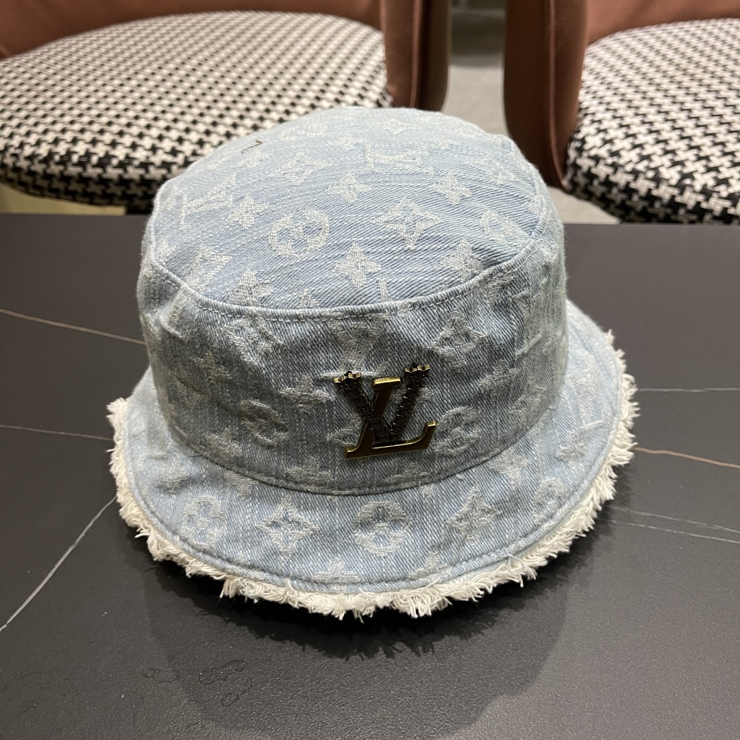 Louis Vuitton Monogram Denim Bucket Hat – Lightweight Jacquard Icon with Frayed Brim - Image 10