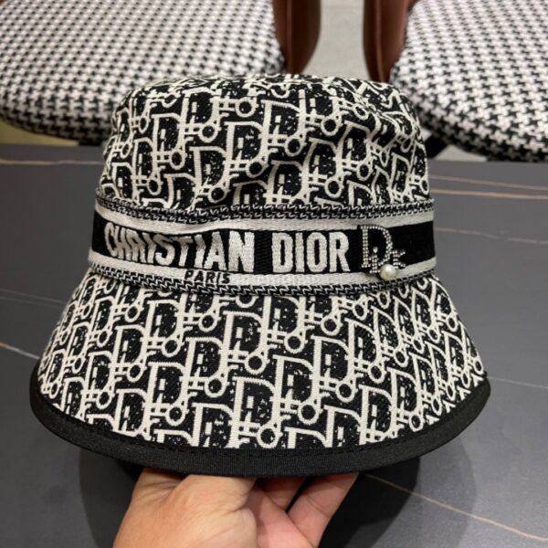 Dior Monochrome Oblique Bucket Hat with Pearl D Charm