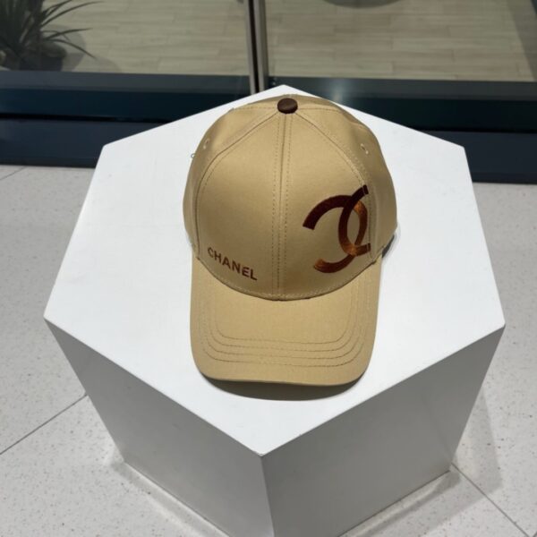 CHANEL Classic Embroidered Logo Baseball Cap in Caramel Khaki
