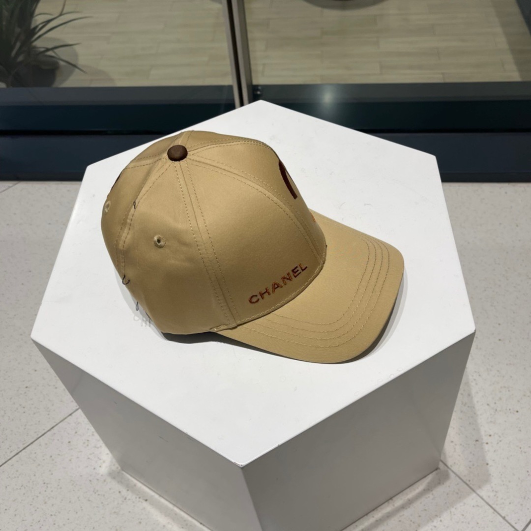 CHANEL Classic Embroidered Logo Baseball Cap in Caramel Khaki - Image 4