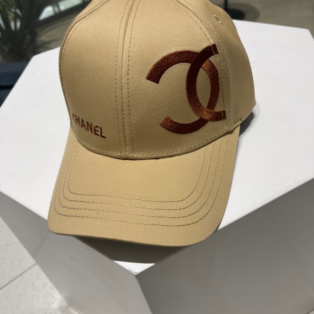 CHANEL Classic Embroidered Logo Baseball Cap in Caramel Khaki - Image 5