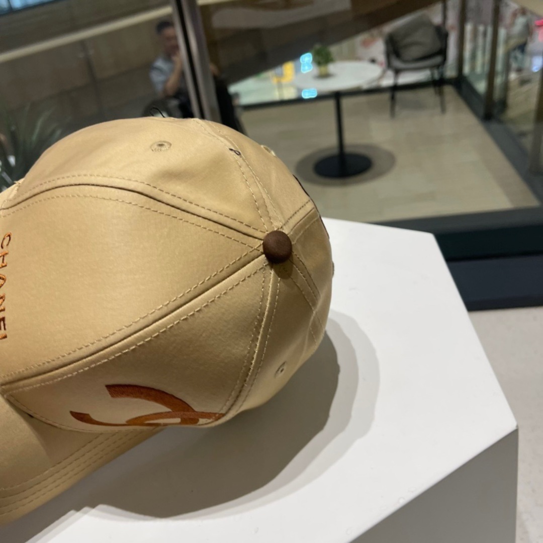 CHANEL Classic Embroidered Logo Baseball Cap in Caramel Khaki - Image 6
