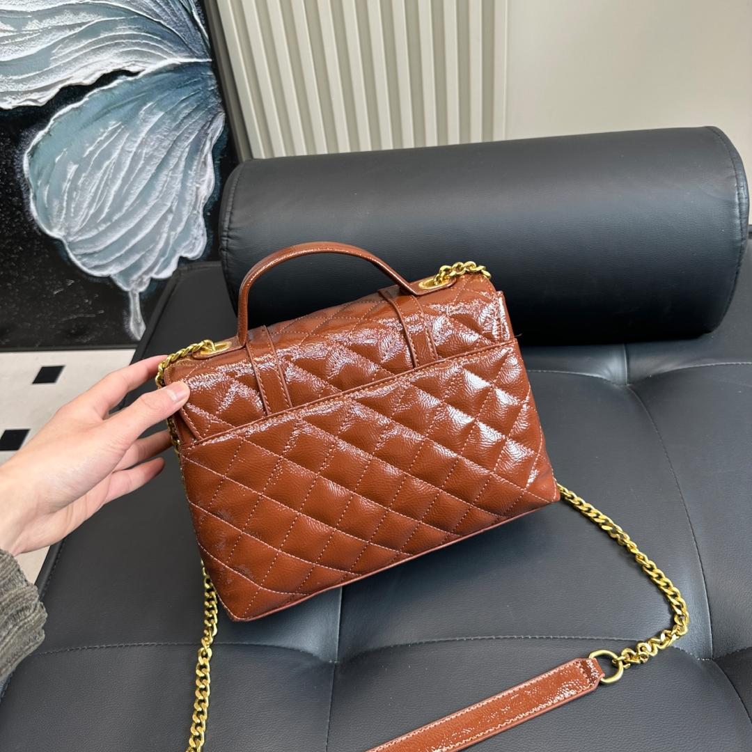 Glossy Patent Leather Messenger Bag – 26cm - Image 5