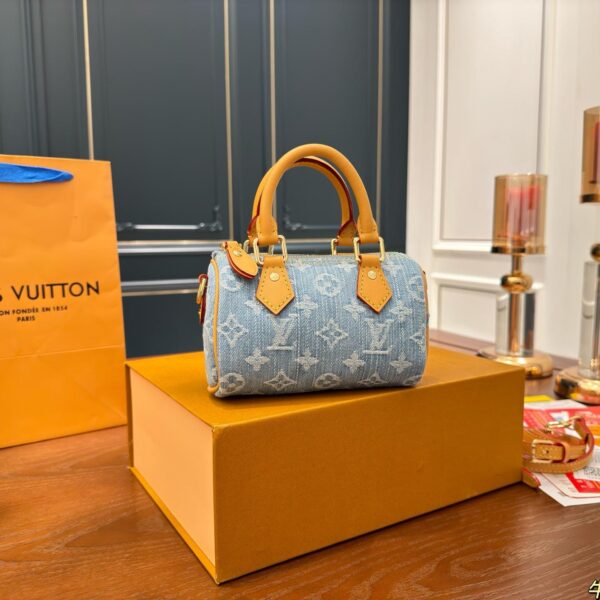 Mini Denim Speedy Bag – Monogram Jacquard Canvas 16CM