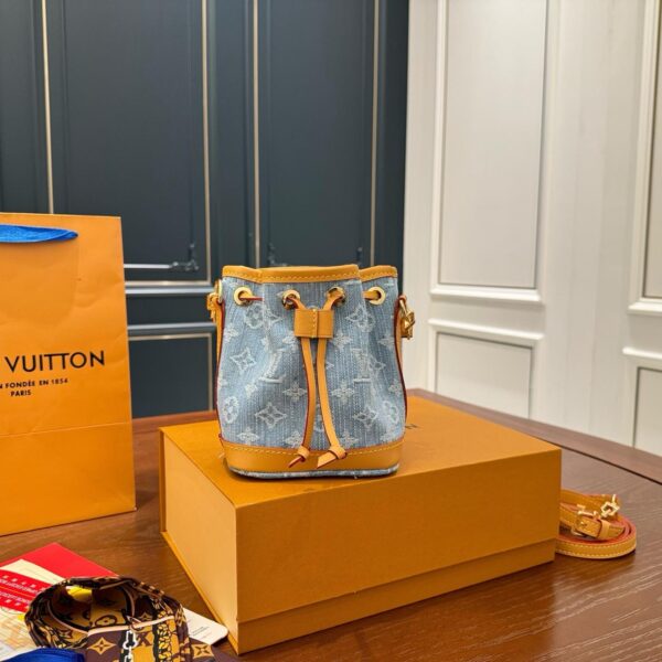 Nano Denim Bucket Bag – LV Monogram in Washed Blue 16CM