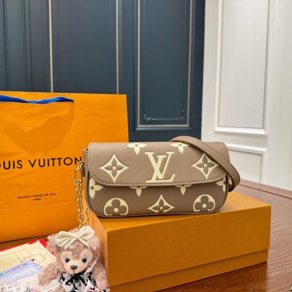 Louis Vuitton Ivy WOC Bag – Taupe Monogram Leather with Dual Chains 24CM
