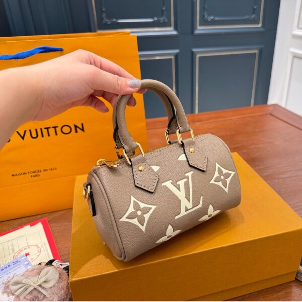 Louis Vuitton Speedy Nano Bag – Taupe Monogram Mini Top Handle 16CM