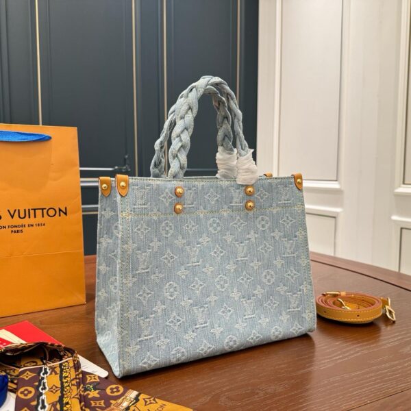 Denim Monogram OnTheGo PM Tote Bag – Compact Size 30cm