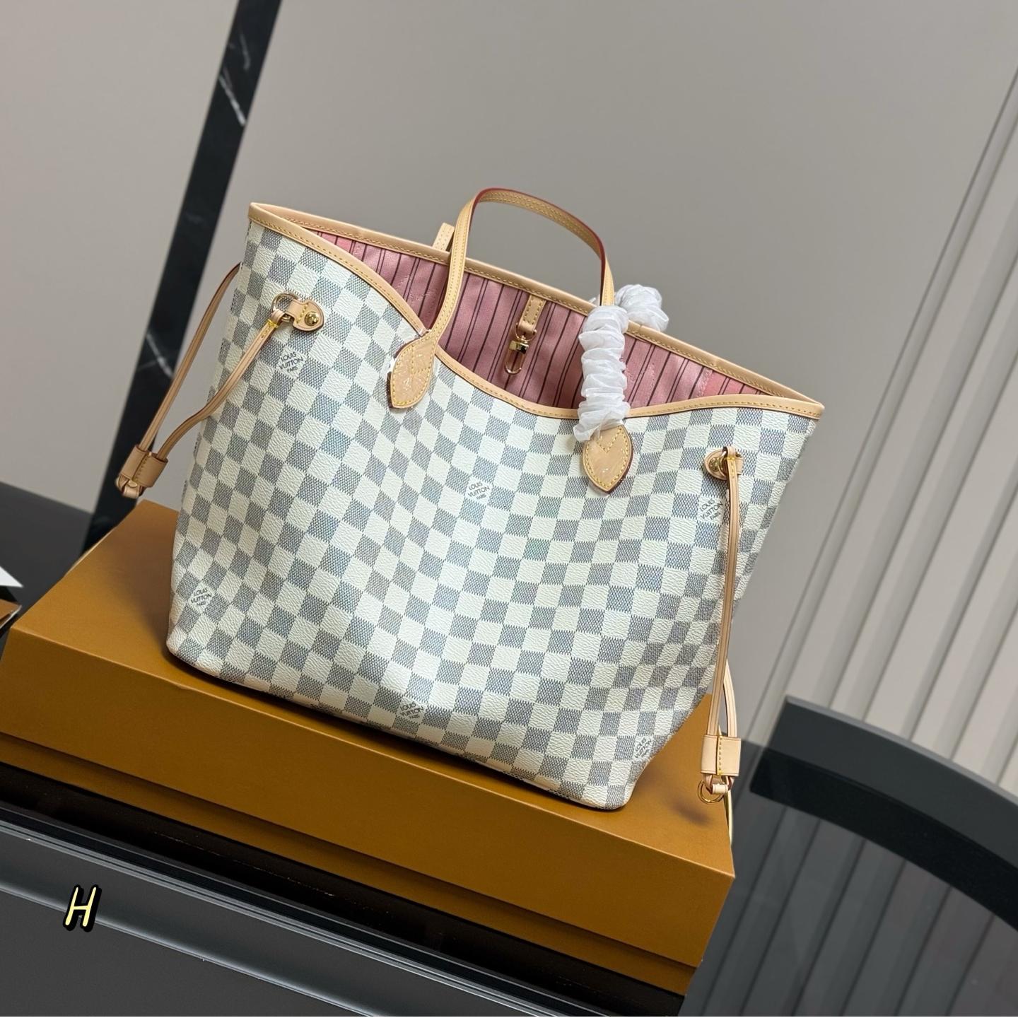 Louis Vuitton Neverfull MM Tote – Damier Azur Canvas Shopping Bag 31CM - Image 2