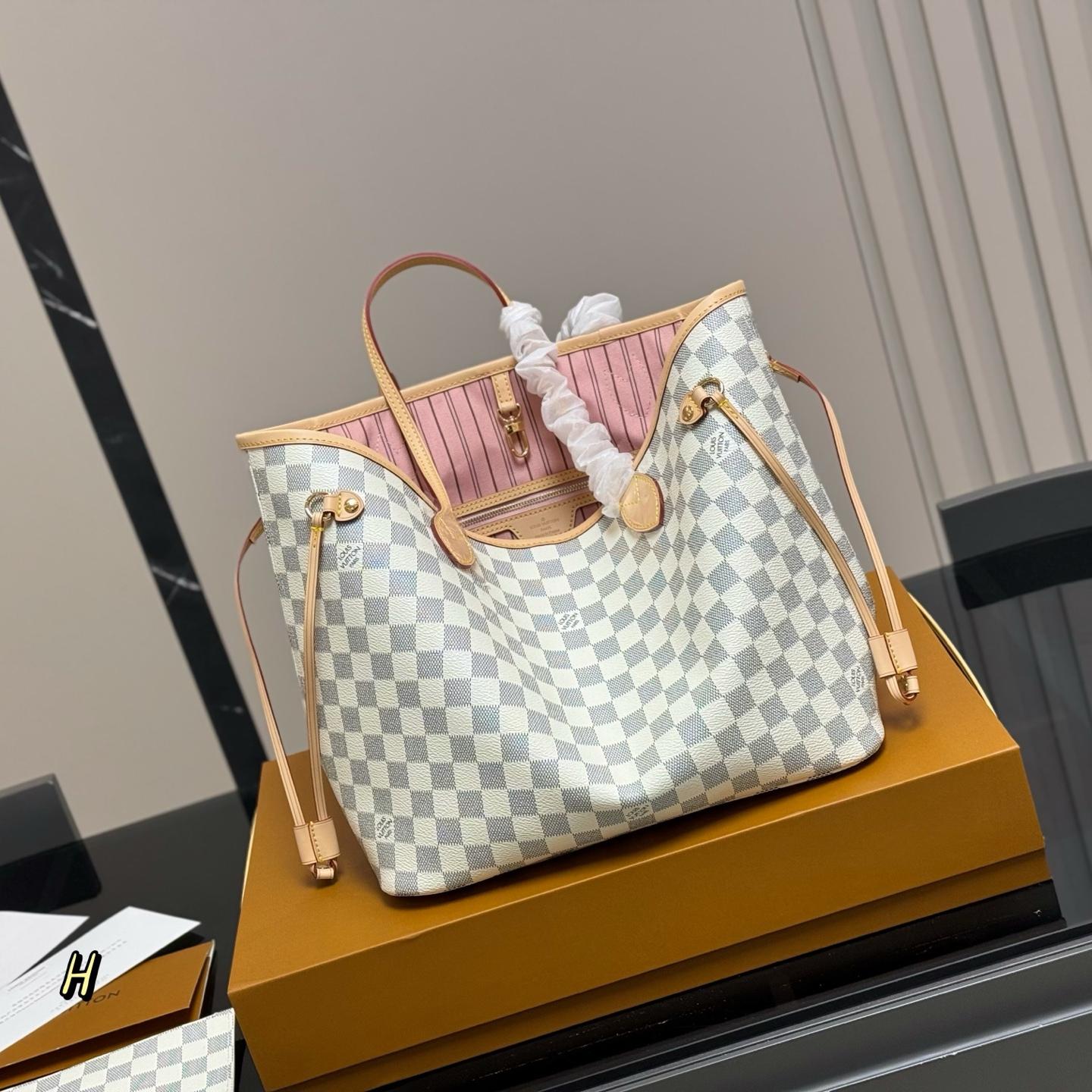 Louis Vuitton Neverfull MM Tote – Damier Azur Canvas Shopping Bag 31CM - Image 5