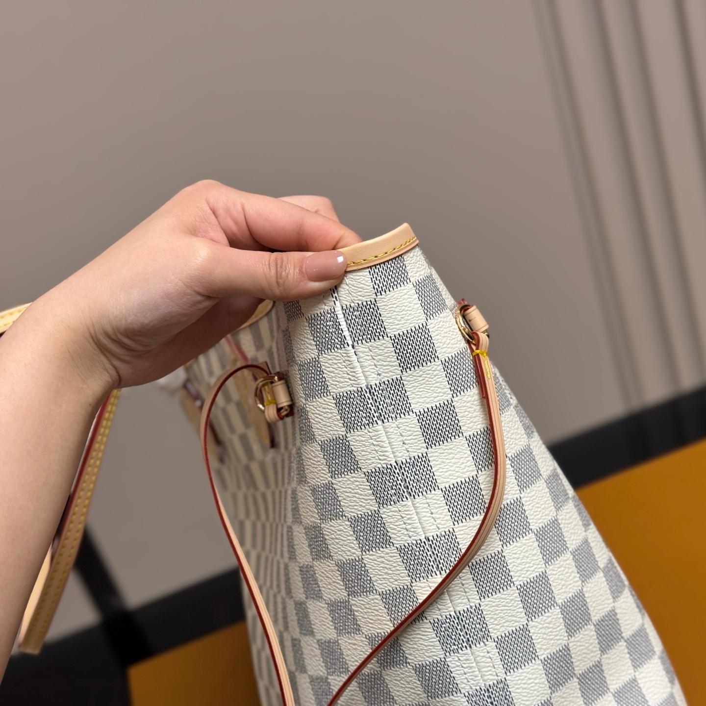 Louis Vuitton Neverfull MM Tote – Damier Azur Canvas Shopping Bag 31CM - Image 6