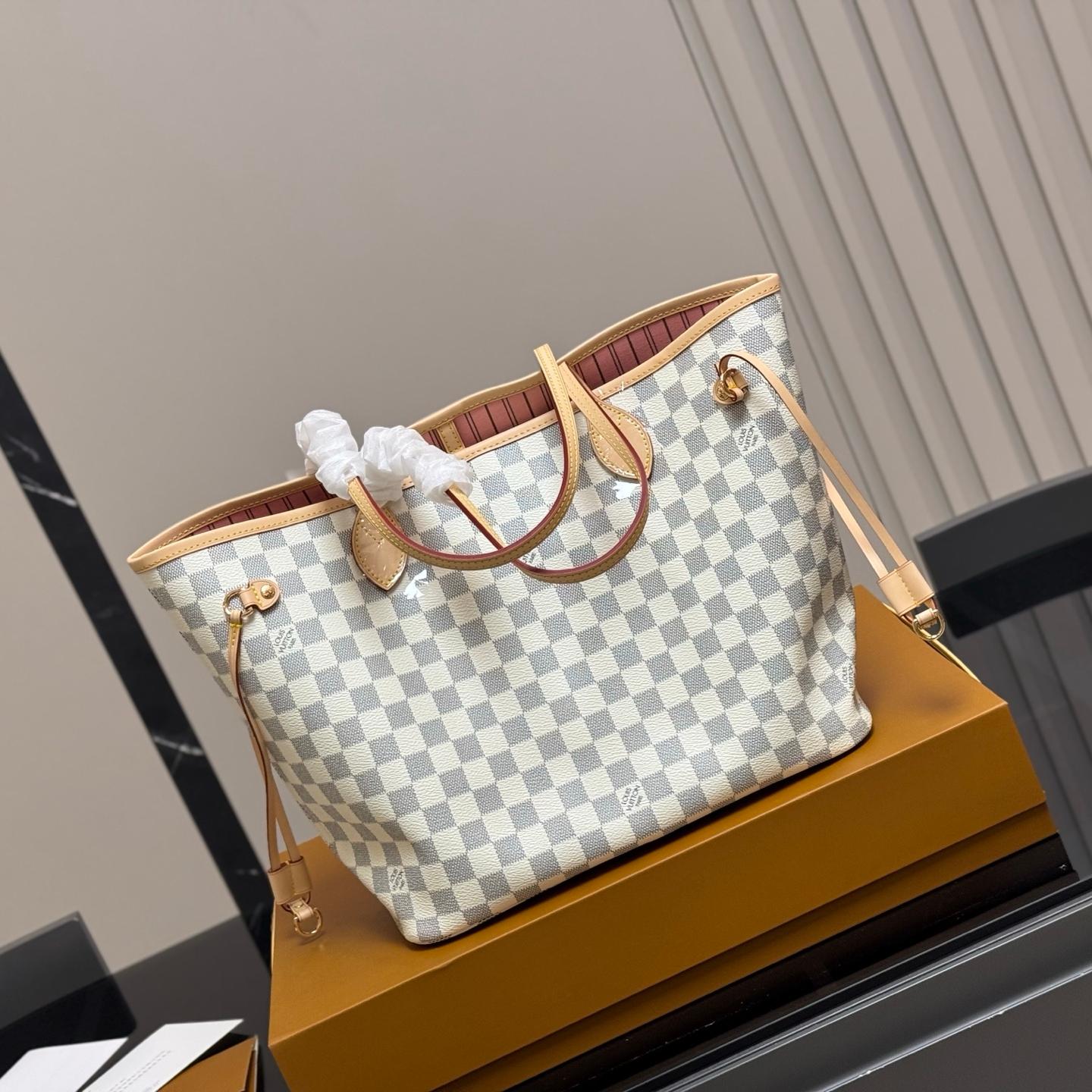 Louis Vuitton Neverfull MM Tote – Damier Azur Canvas Shopping Bag 31CM - Image 7