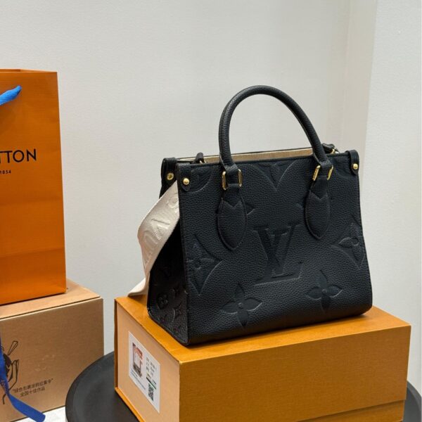 Mini Onthego Tote in Black Monogram Empreinte Leather with Wide Strap & Coin Pouch – 25CM Jungle Edition