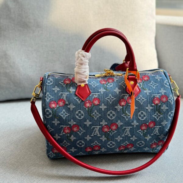 LV x Takashi Murakami Cherry Denim Speedy Soft 30 Bag – Limited Edition Icon 30CM
