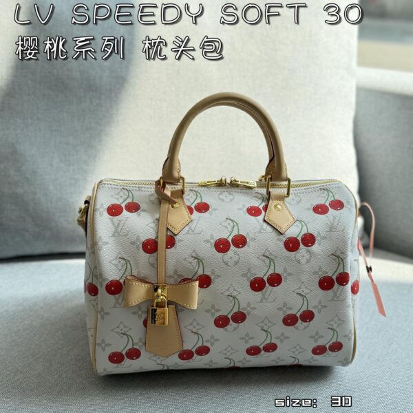 LV x Takashi Murakami Cherry White Speedy Soft 30 Bag – Limited Edition Monogram 30CM