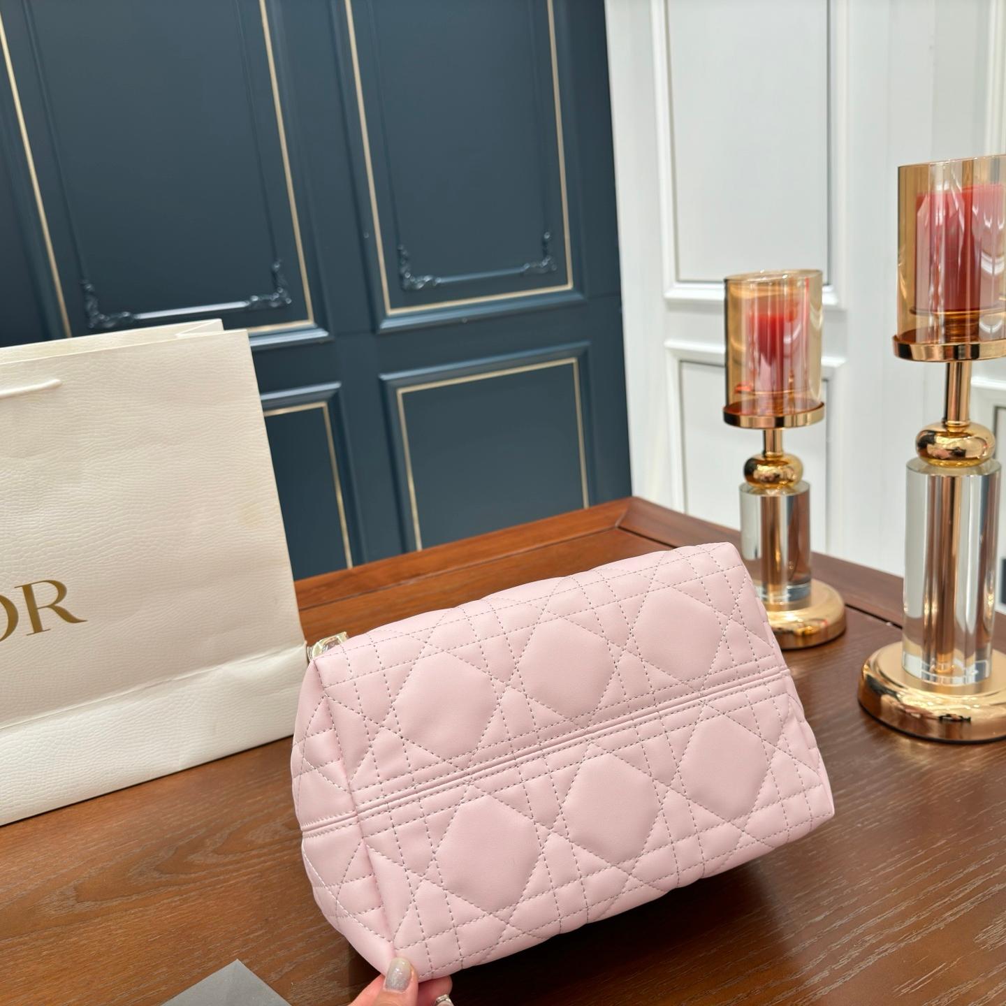 Mini Toujours Quilted Lambskin Tote Bag – Dior-Inspired Adjustable Soft Satchel 24CM - Image 7