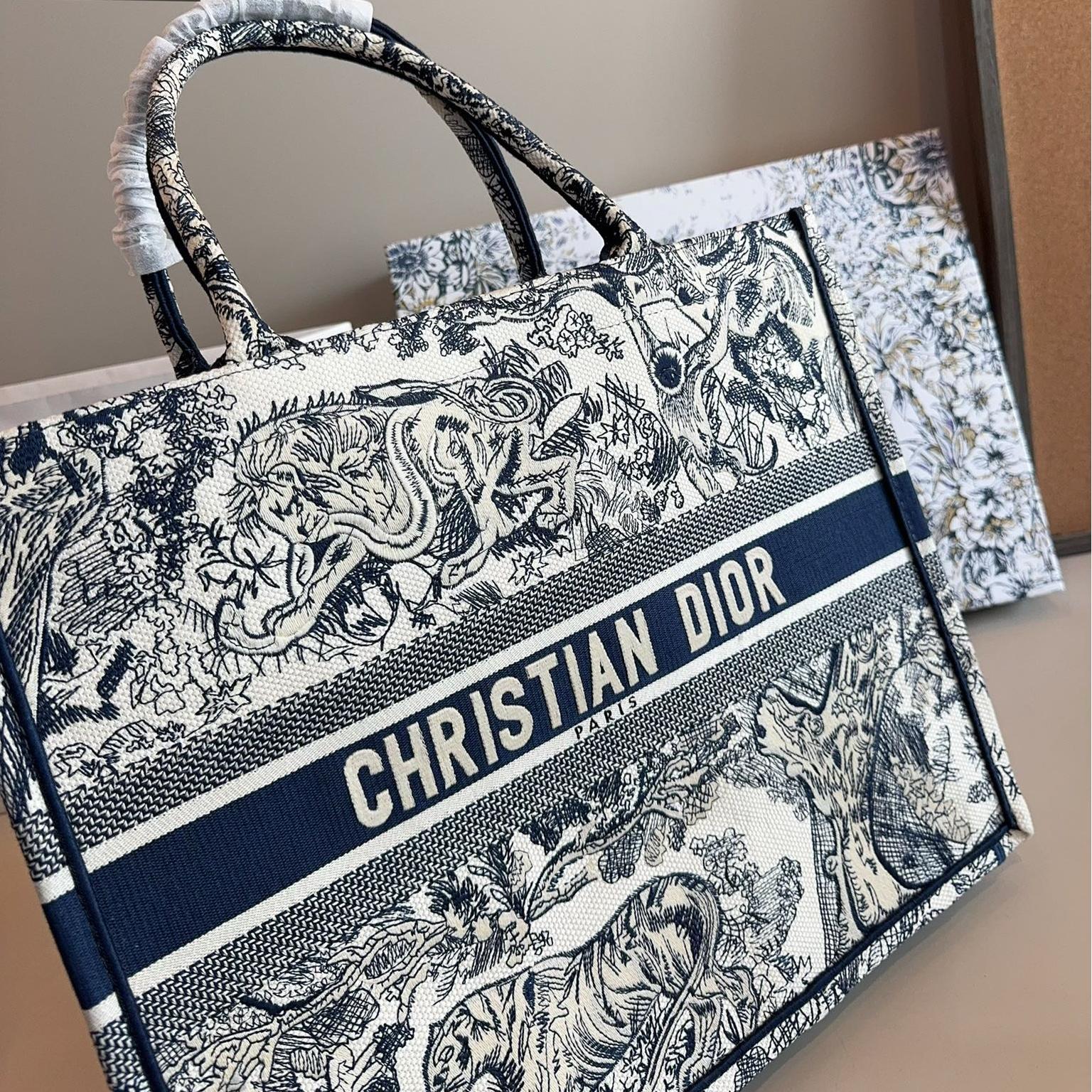 Dior Book Tote in Black & White Paris Allover Embroidered Canvas – Available in 36CM & 41CM - Image 7