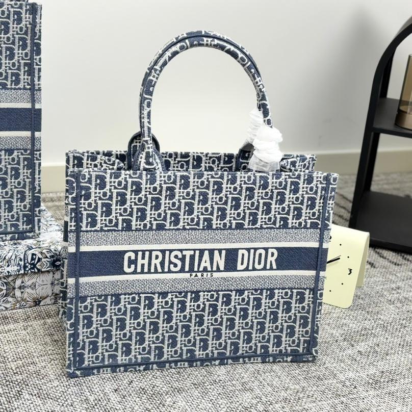 Dior-Inspired Oblique Book Tote – Monogram Embroidered Canvas Bag in 3 Sizes 26CM/36CM/42CM - Image 3