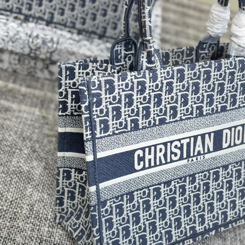 Dior-Inspired Oblique Book Tote – Monogram Embroidered Canvas Bag in 3 Sizes 26CM/36CM/42CM - Image 4