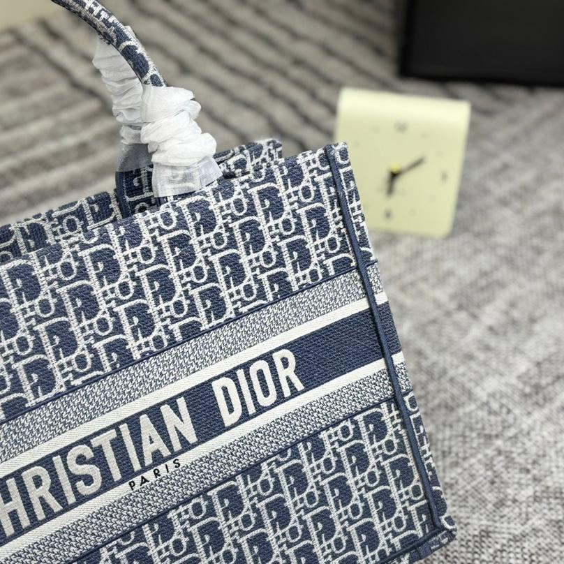 Dior-Inspired Oblique Book Tote – Monogram Embroidered Canvas Bag in 3 Sizes 26CM/36CM/42CM - Image 5